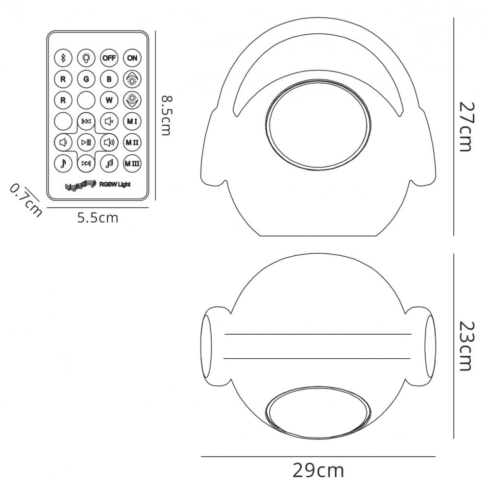 M3696 Wazowsky Outdoor Portable 3W Speaker 3W LED RGBW Lamp Bluetooth Connection/Remote Control