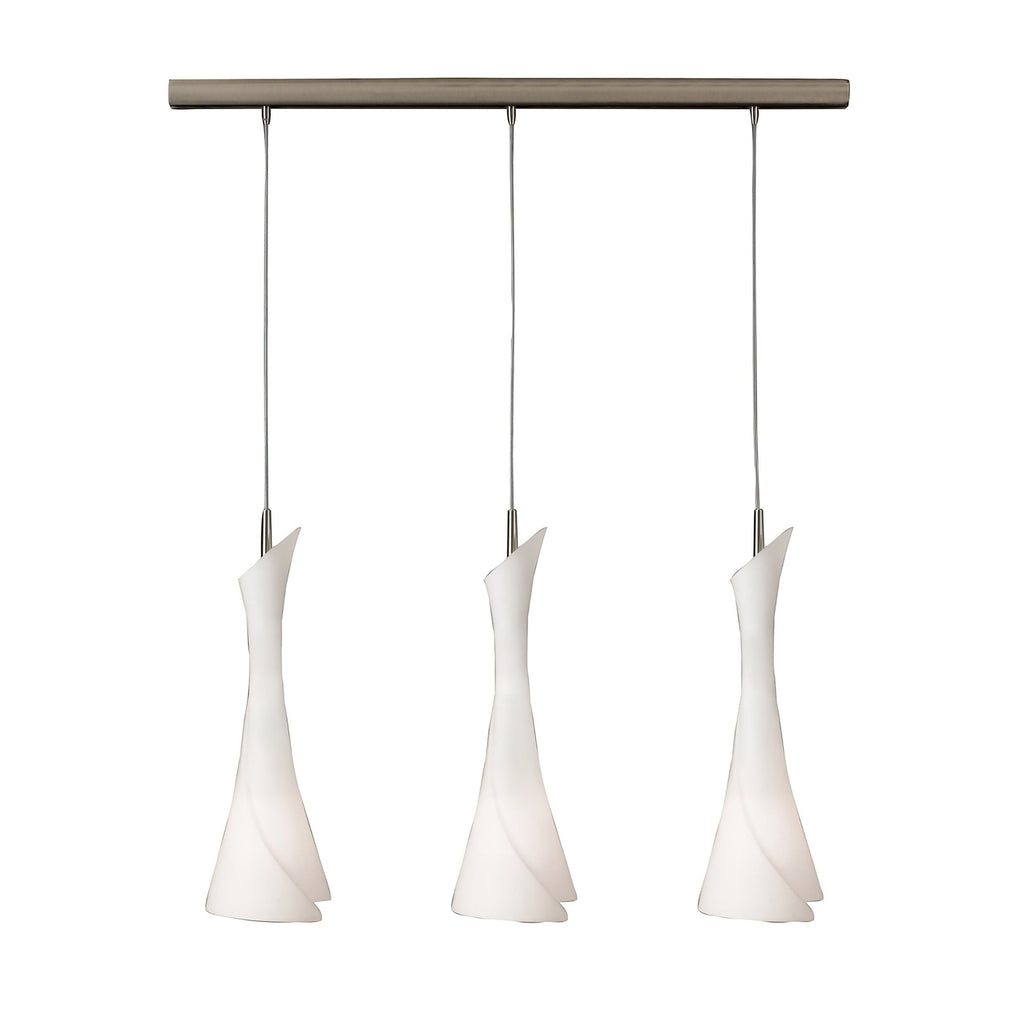 M0771 Zack Linear Pendant 3 Light E27 Line Satin Nickel