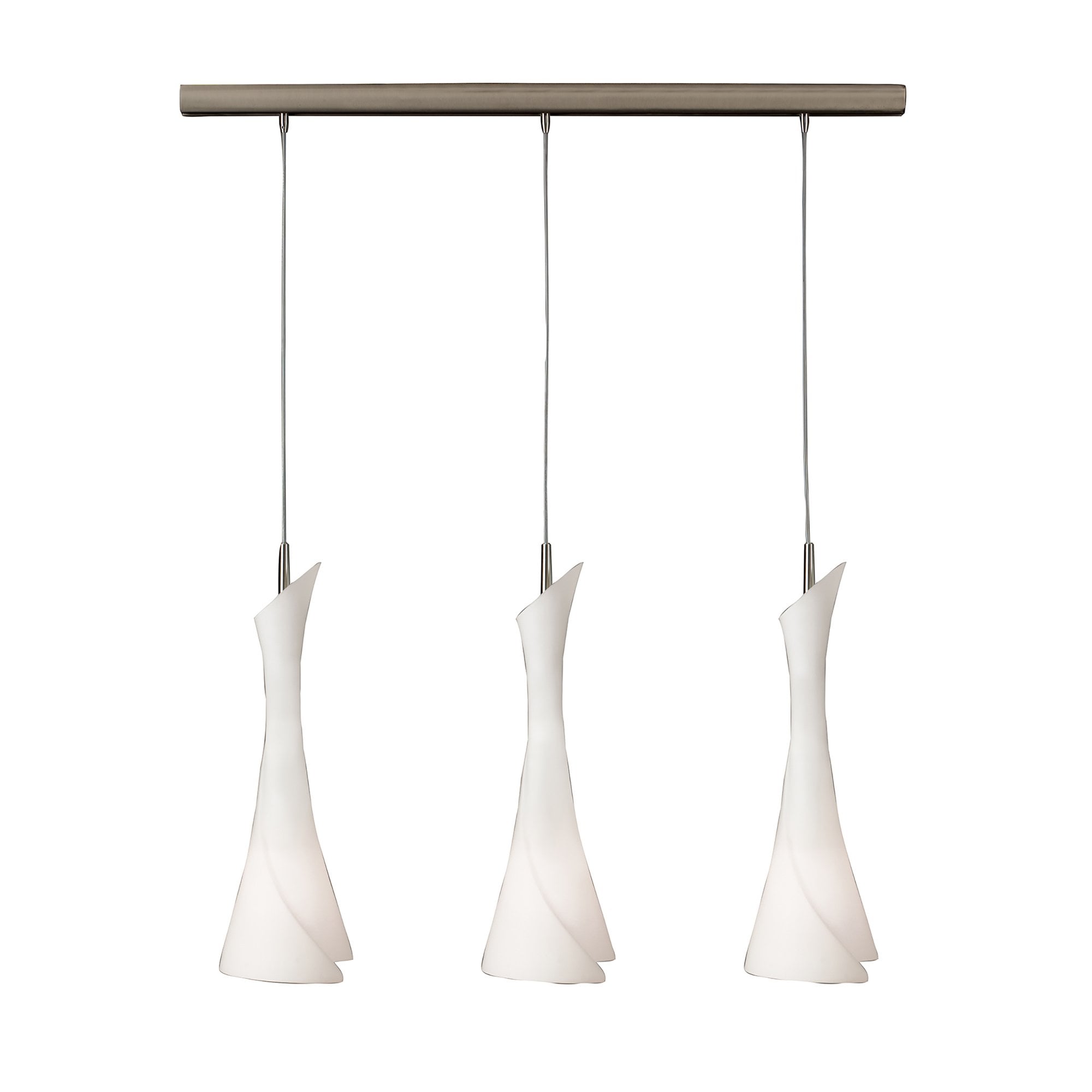 M0771 Zack Linear Pendant 3 Light E27 Line Satin Nickel