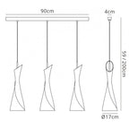 M0771 Zack Linear Pendant 3 Light E27 Line Satin Nickel