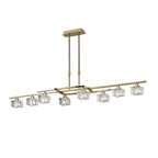 M1444PB Zen Rectangular Telescopic Convertible To Semi Flush 8 Light G9 Polished Brass