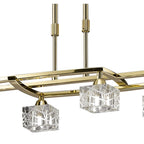 M1444PB Zen Rectangular Telescopic Convertible To Semi Flush 8 Light G9 Polished Brass