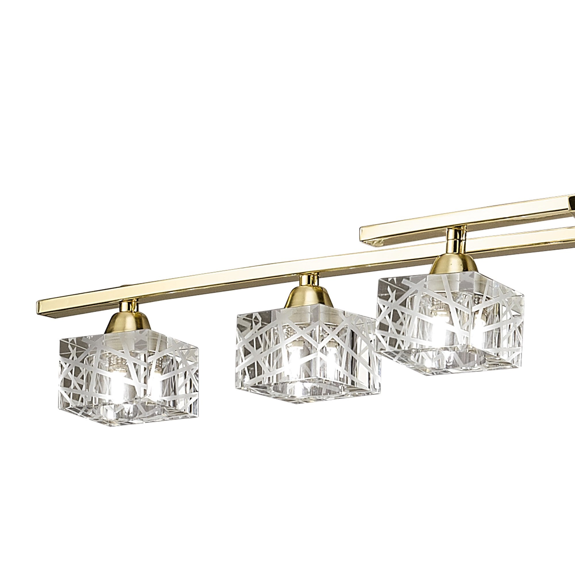 M1444PB Zen Rectangular Telescopic Convertible To Semi Flush 8 Light G9 Polished Brass