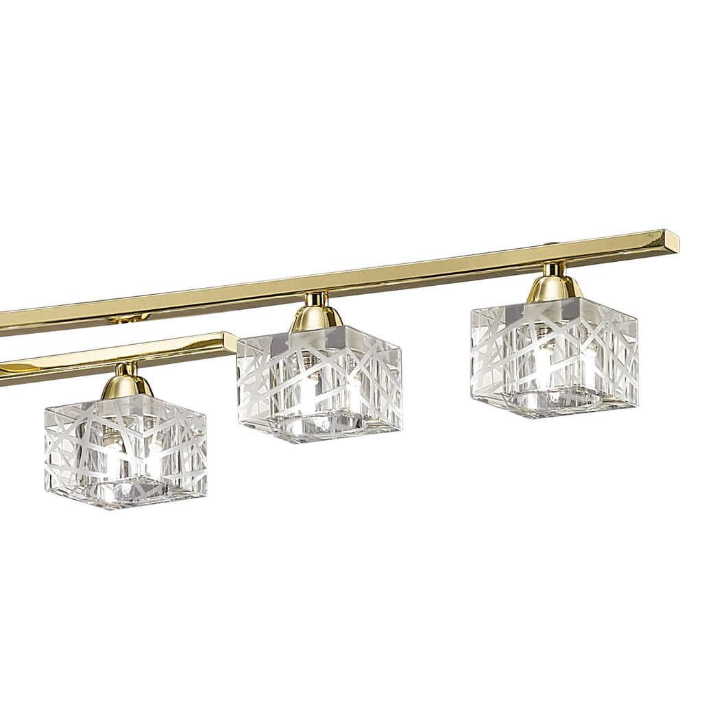 M1444PB Zen Rectangular Telescopic Convertible To Semi Flush 8 Light G9 Polished Brass