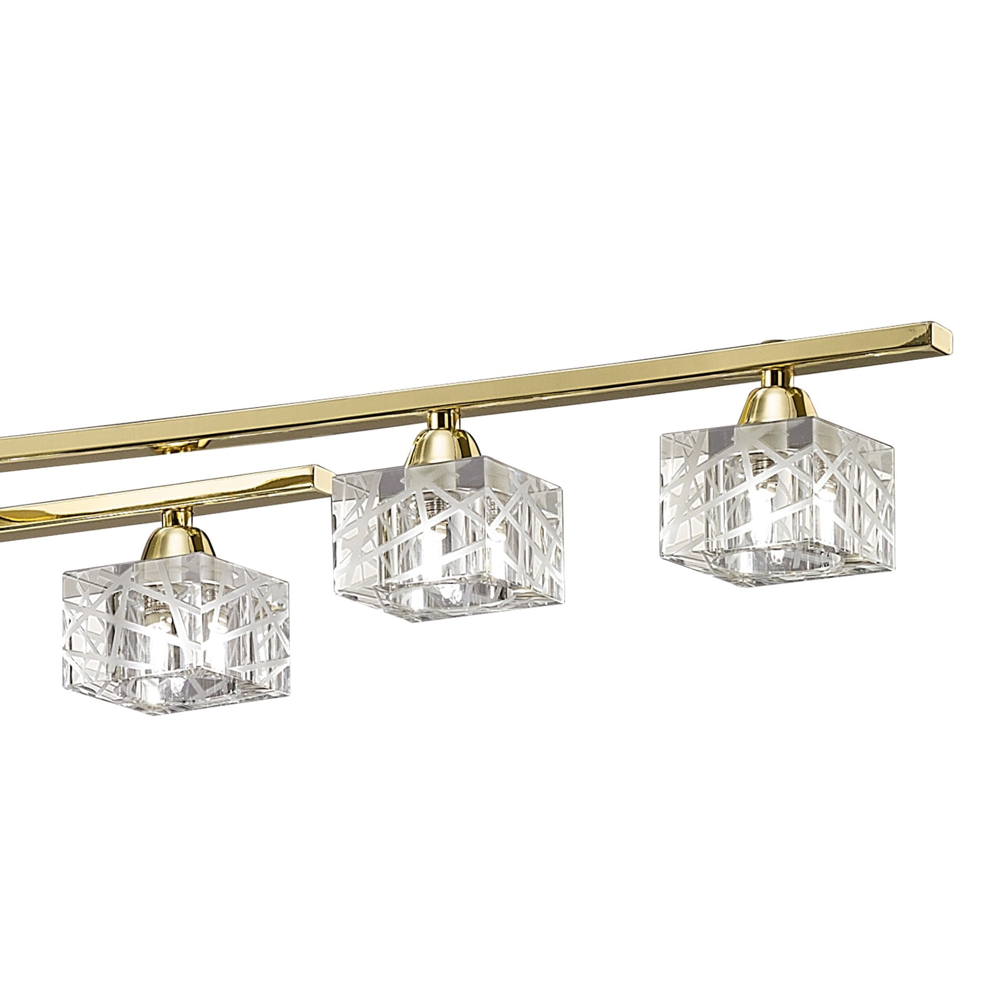 M1444PB Zen Rectangular Telescopic Convertible To Semi Flush 8 Light G9 Polished Brass