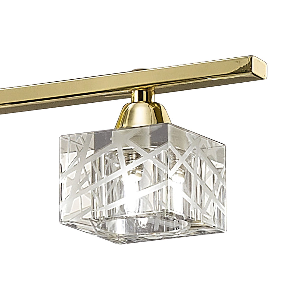 M1444PB Zen Rectangular Telescopic Convertible To Semi Flush 8 Light G9 Polished Brass