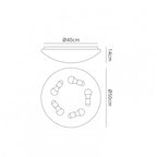M5410 Zero E27 Flush Ceiling/Wall 5x20W Large White Acrylic