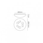 M5411 Zero E27 Flush Ceiling/Wall 3x20W Medium White Acrylic