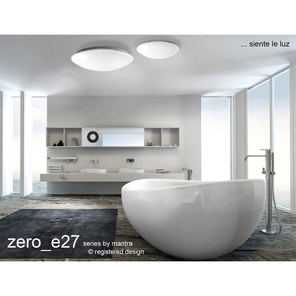 M6055 Zero E27 Ceiling / Wall Round 77cm 9 Light White Acrylic