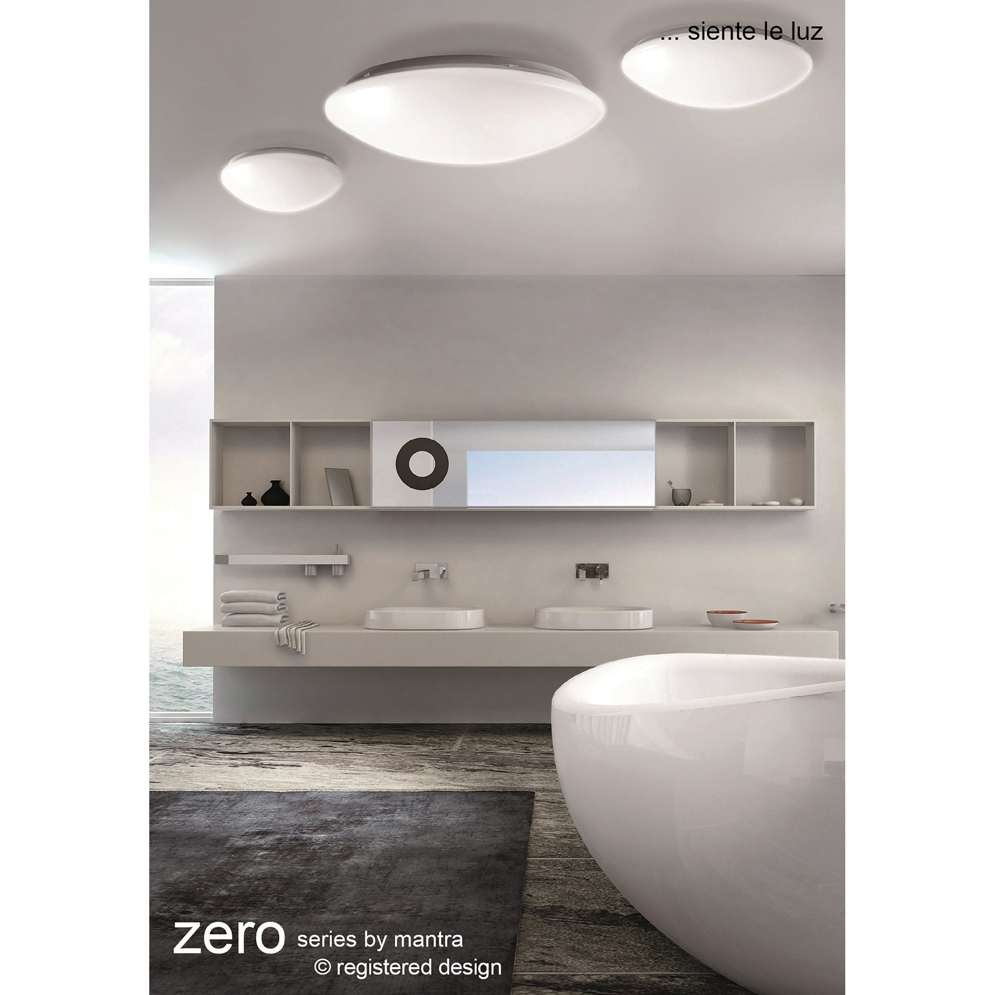 M3671 Zero Flush Ceiling / Wall 28W LED Large White Acrylic