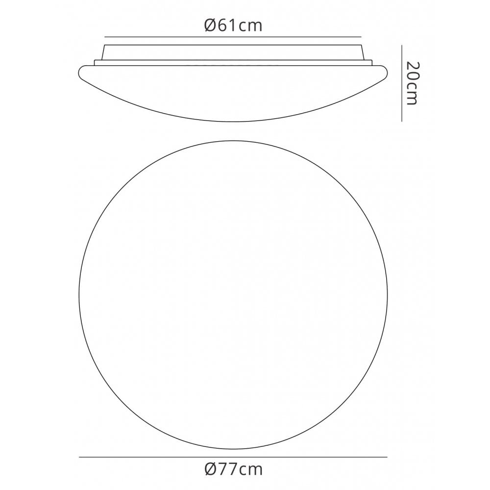 M3677 Zero Flush Ceiling 60W LED White Acrylic
