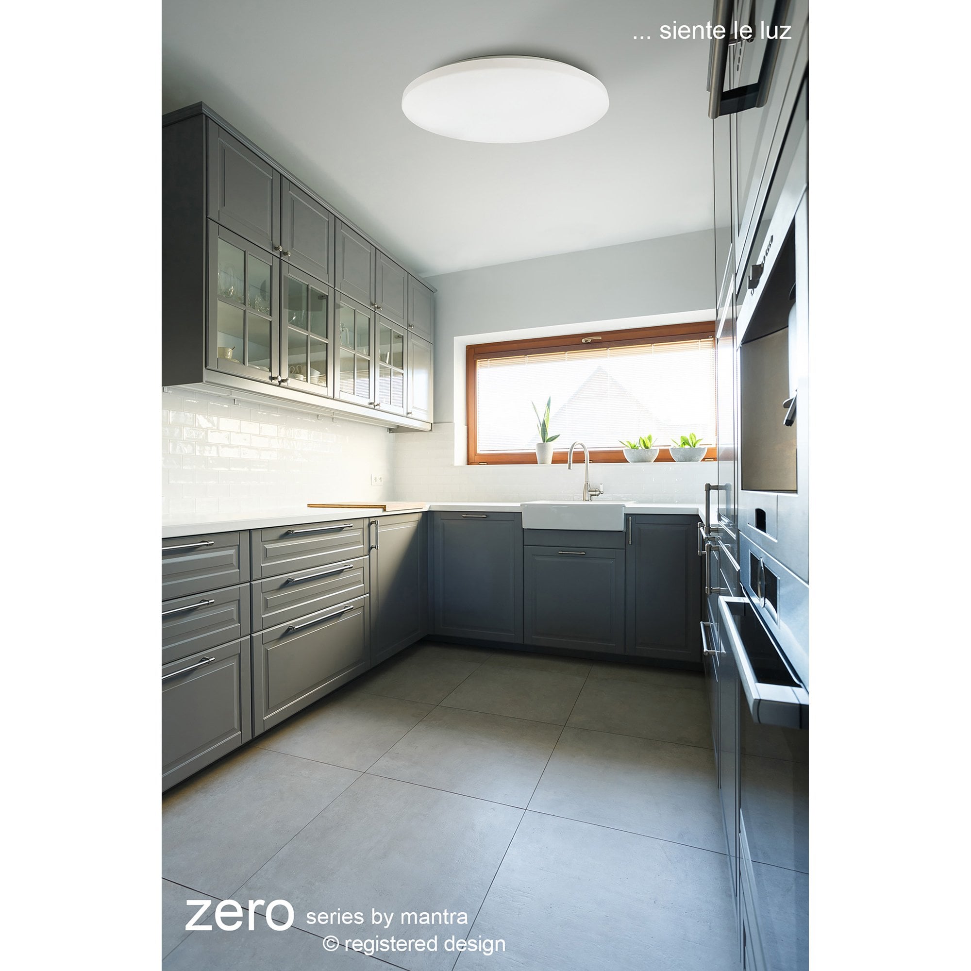 M3677 Zero Flush Ceiling 60W LED White Acrylic