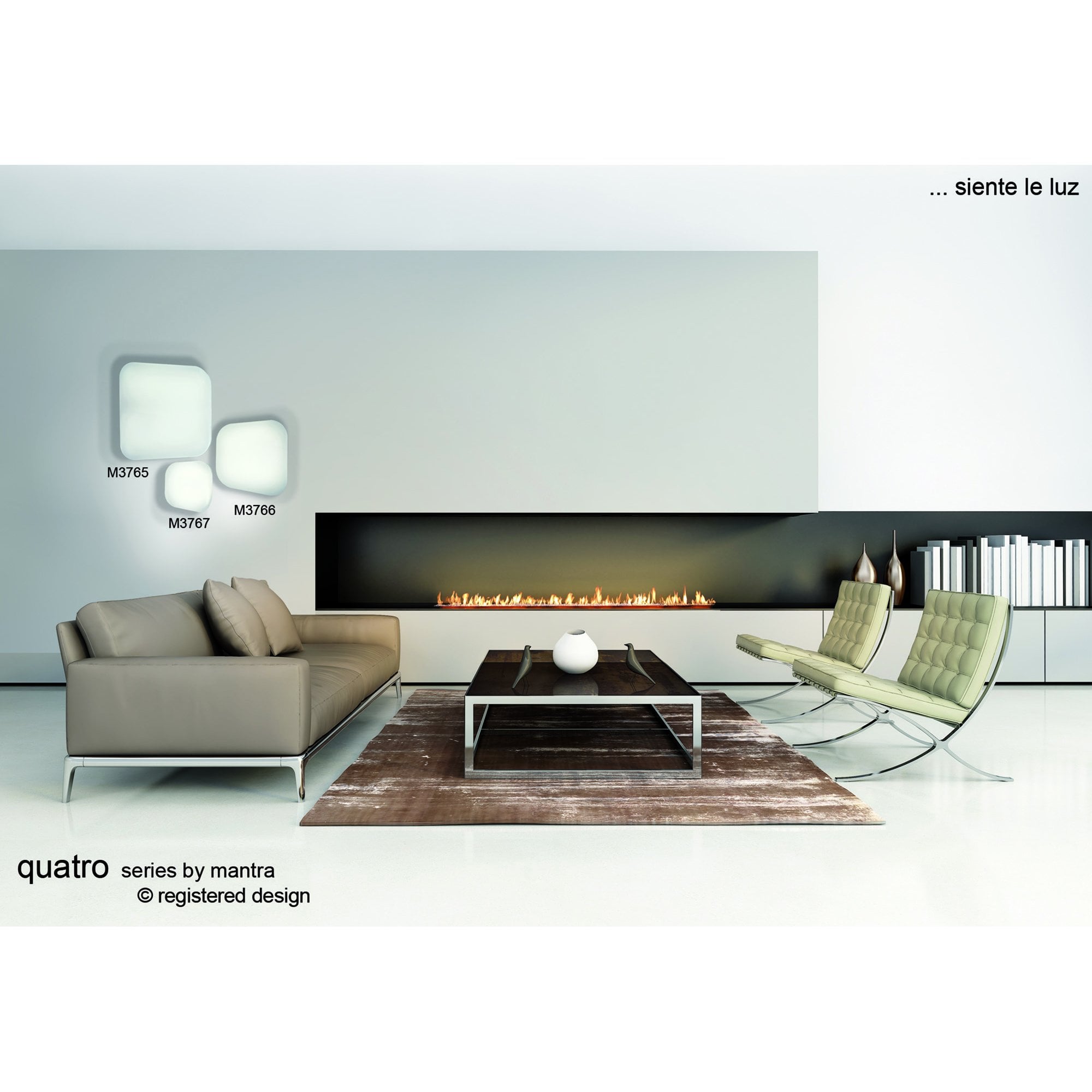 Mantra M3765  Quatro Ceiling/Wall Large LED White Acrylic