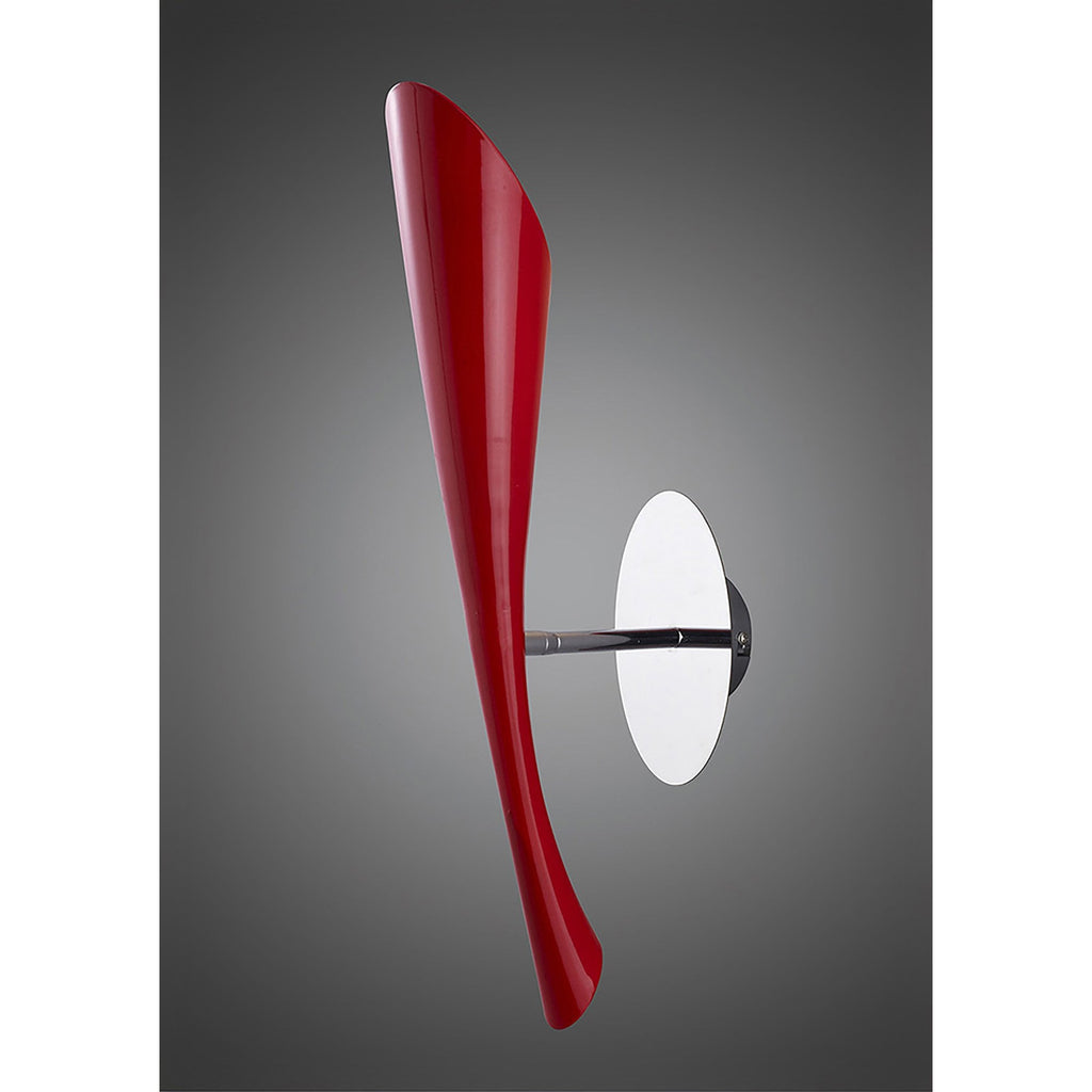 M0913/S Pop Wall Lamp Switched 1 Light E27 Gloss Red/White Acrylic/Polished Chrome