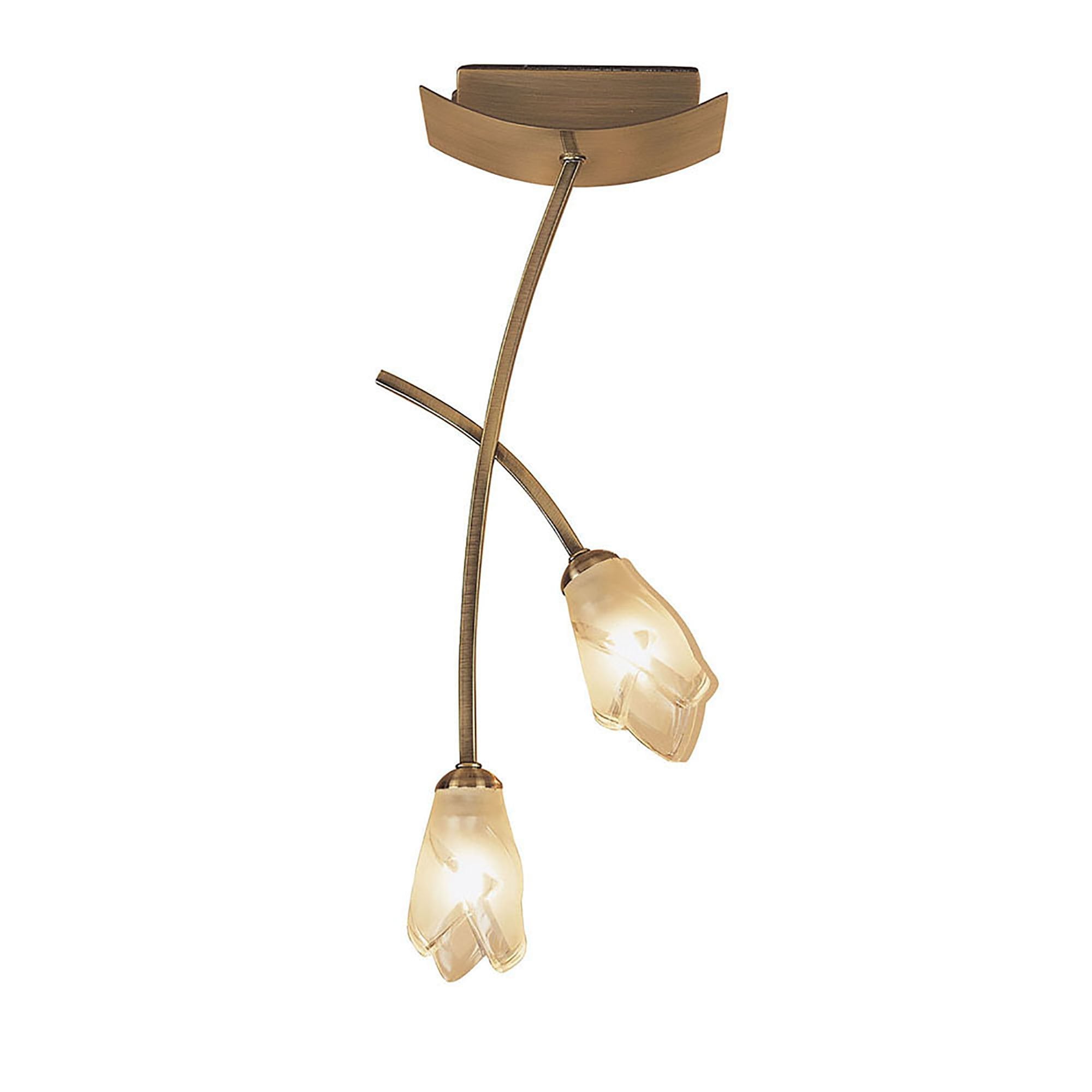 M0188AB Pietra Ceiling 2 Light G9 Antique Brass
