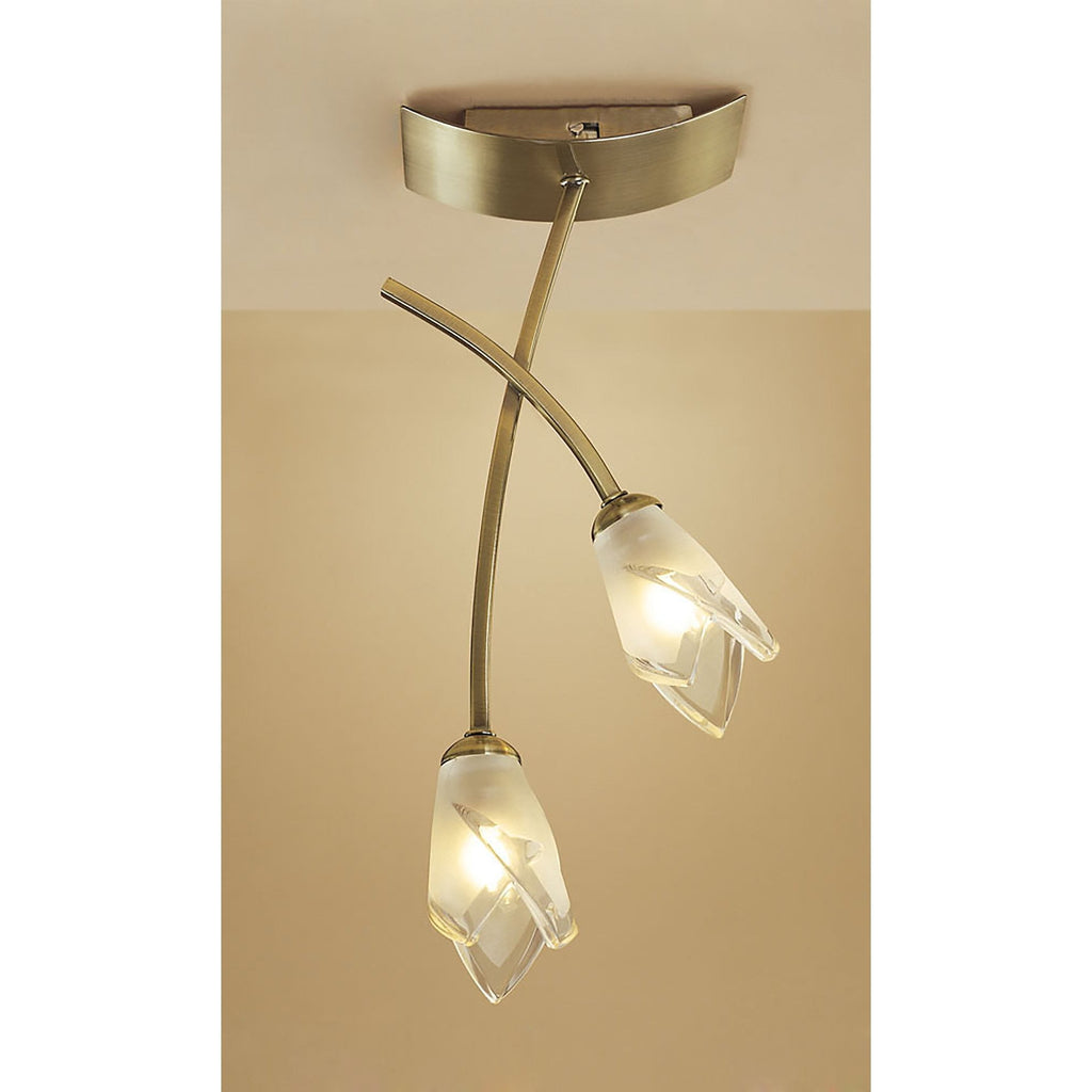 M0188AB Pietra Ceiling 2 Light G9 Antique Brass
