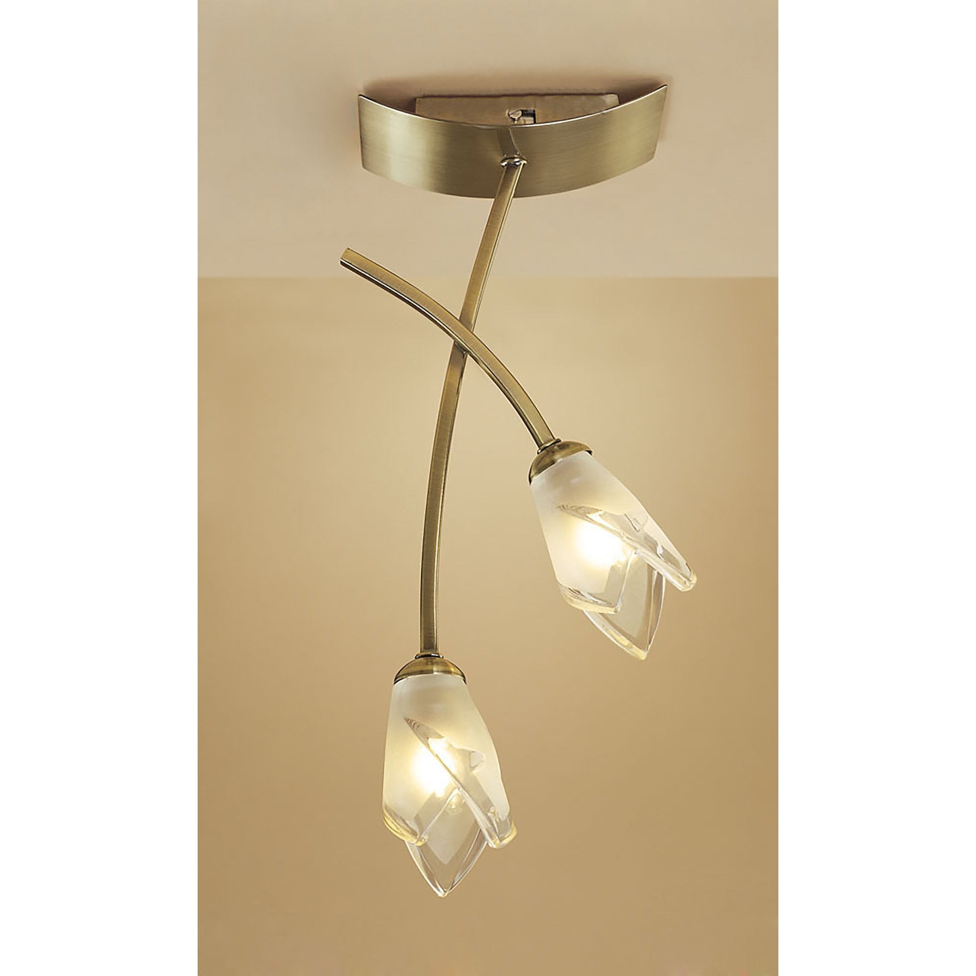 M0188AB Pietra Ceiling 2 Light G9 Antique Brass