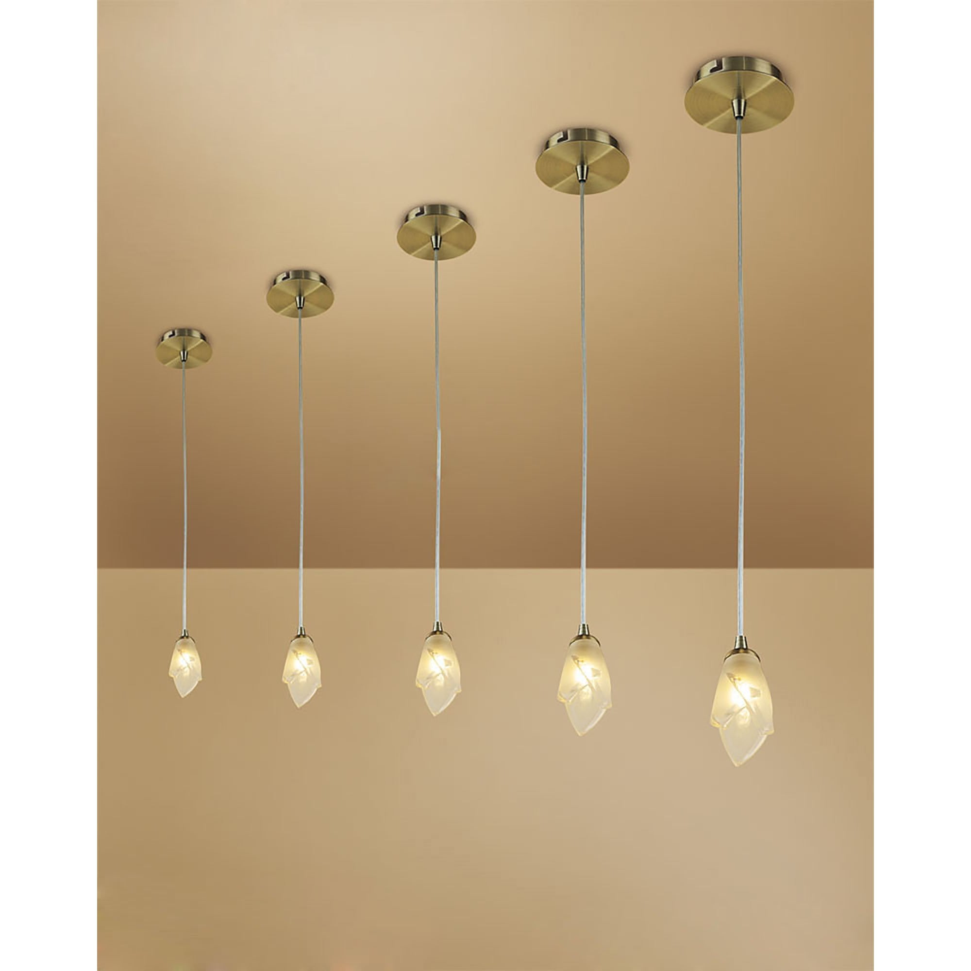 M0185AB Pietra Pendant 1 Light G9 Antique Brass