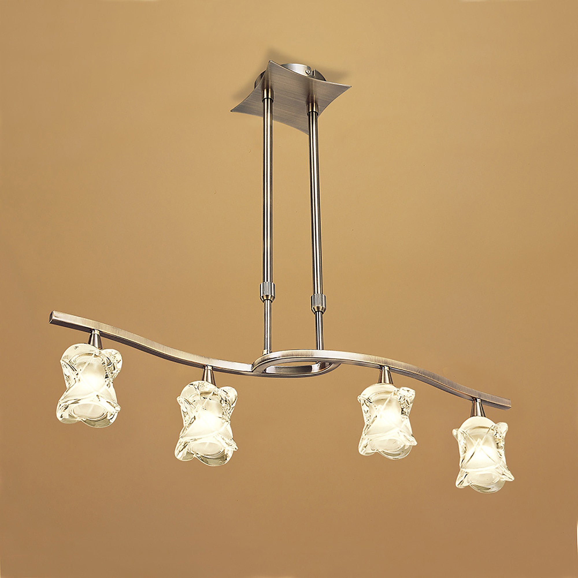 Mantra M0040AB Rosa del desierto telescopic pendant 4 lights