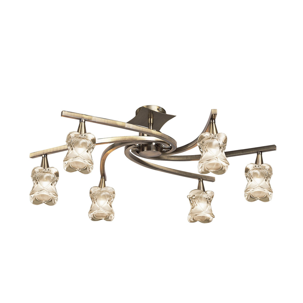 M0033AB Rosa Del Desierto Telescopic Pendant 6 Lights