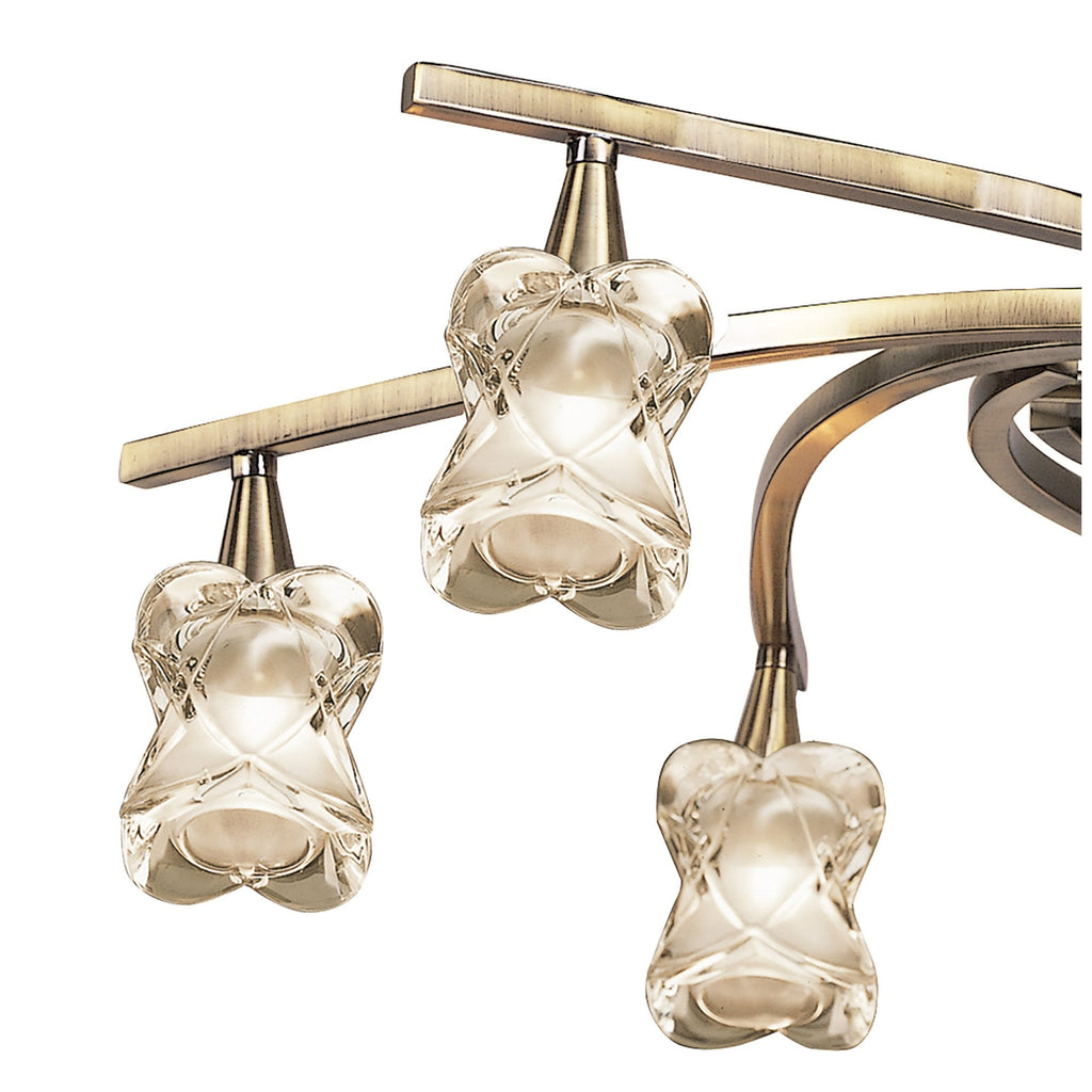 M0033AB Rosa Del Desierto Telescopic Pendant 6 Lights