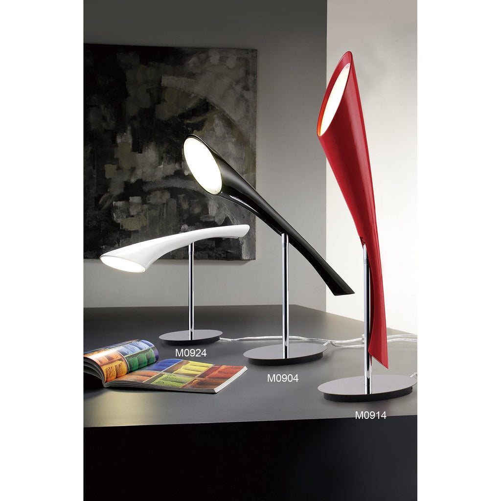 M0924 Pop Table Lamp 1 Light E27 Gloss White/White Acrylic/Polished Chrome