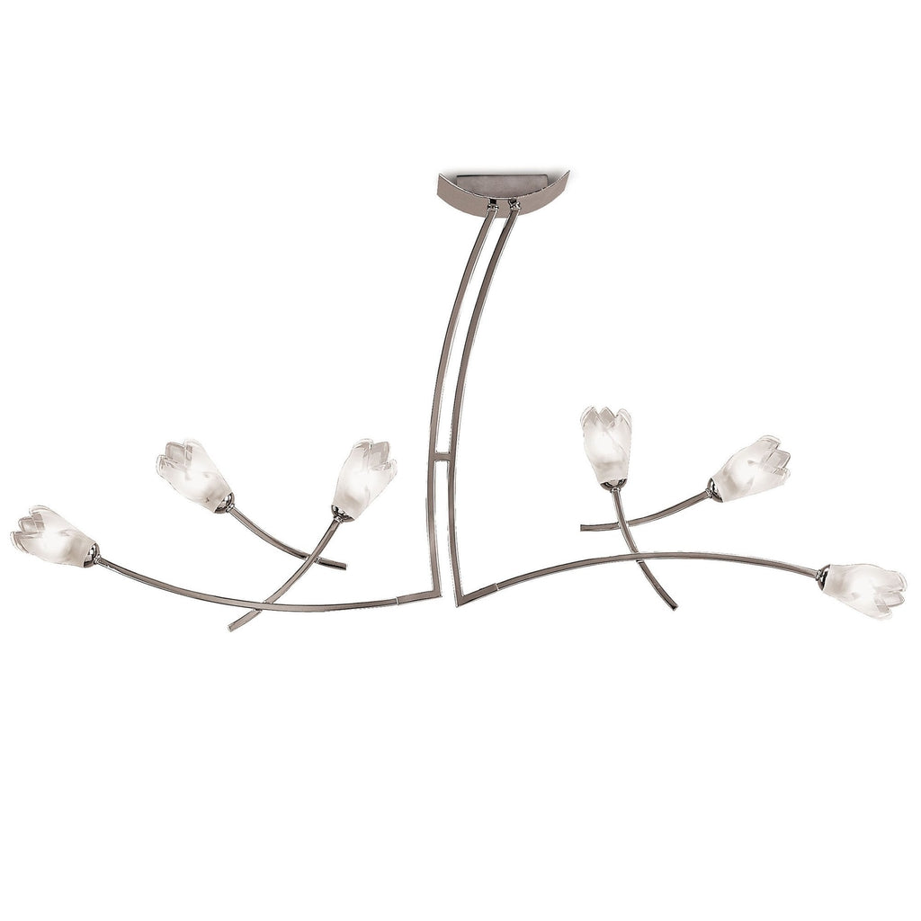M0191 Pietra Linear Pendant 2 Arm 6 Light G9 Polished Chrome