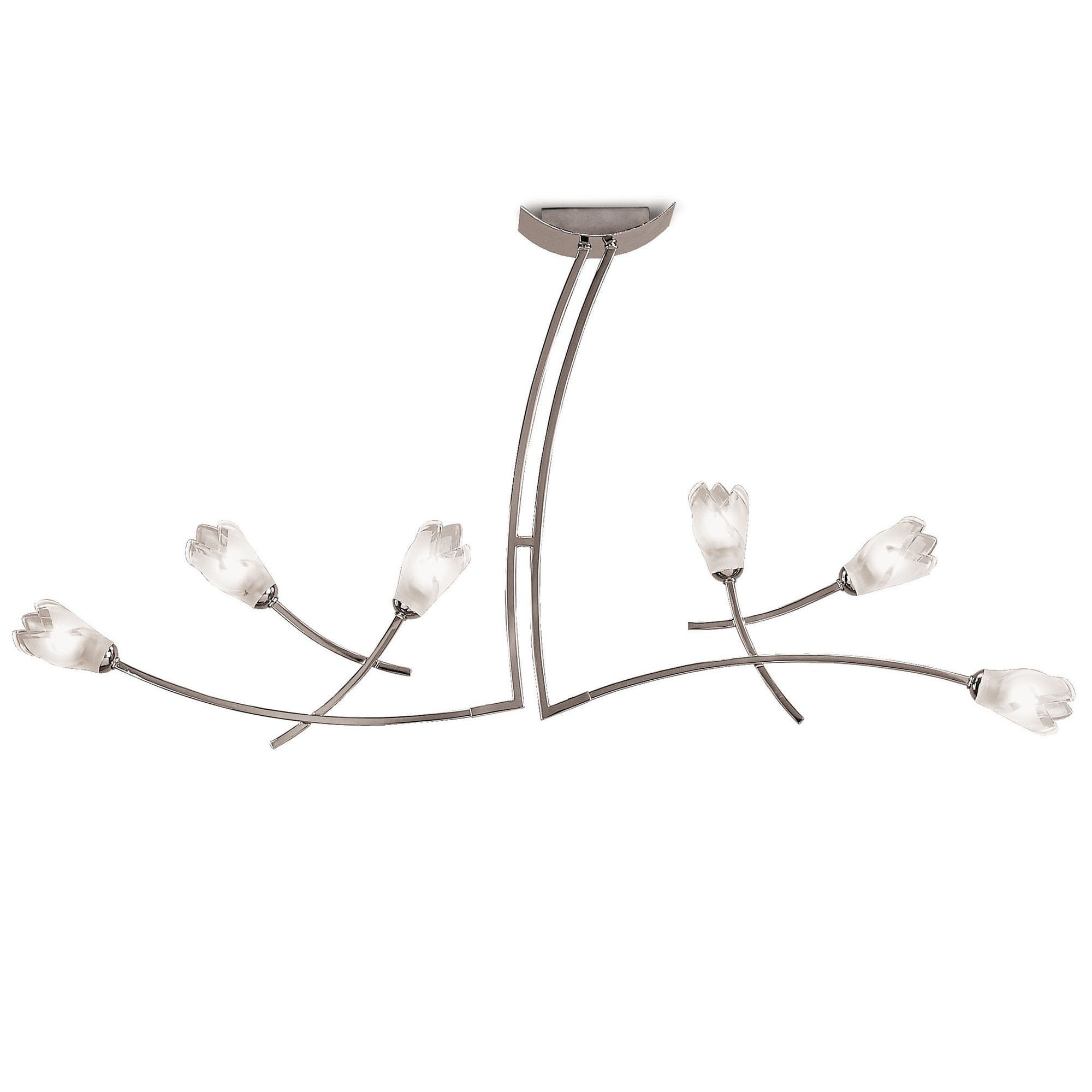 M0191 Pietra Linear Pendant 2 Arm 6 Light G9 Polished Chrome