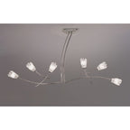 M0191 Pietra Linear Pendant 2 Arm 6 Light G9 Polished Chrome