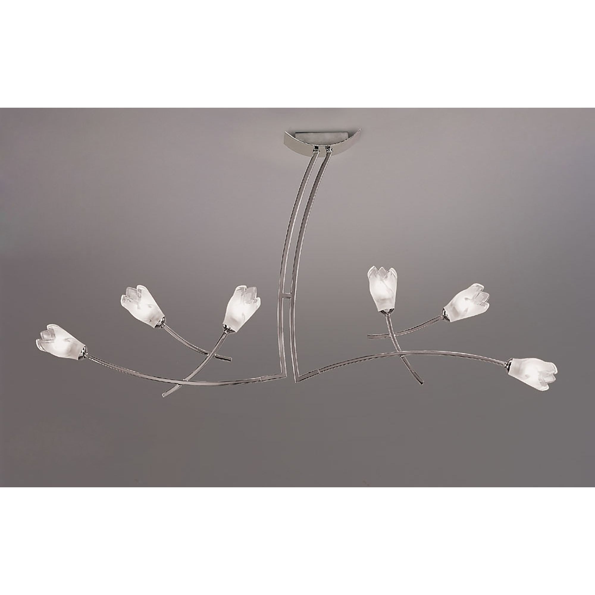M0191 Pietra Linear Pendant 2 Arm 6 Light G9 Polished Chrome