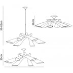 M0910 Pop Pendant/Ceiling Convertible To Semi Flush 6 Light E27 Gloss Red/White Acrylic/Polished Chrome