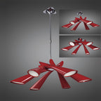 M0910 Pop Pendant/Ceiling Convertible To Semi Flush 6 Light E27 Gloss Red/White Acrylic/Polished Chrome