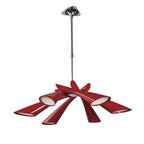 M0910 Pop Pendant/Ceiling Convertible To Semi Flush 6 Light E27 Gloss Red/White Acrylic/Polished Chrome