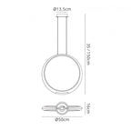 M6170 Ring Pendant 50cm Round Matt White