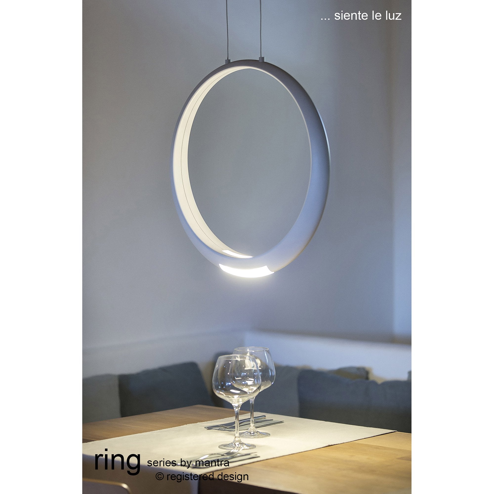 M6170 Ring Pendant 50cm Round Matt White