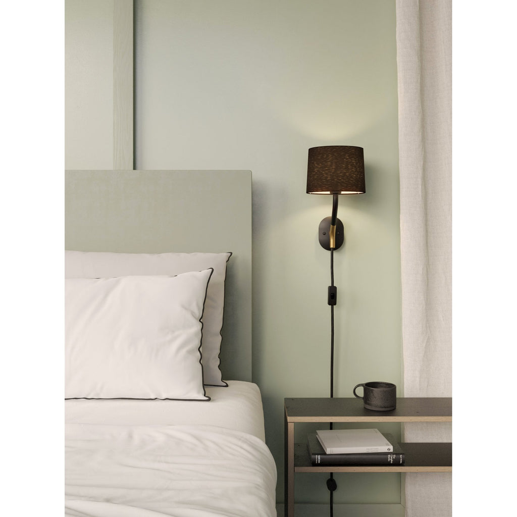 1479001 Arbor Plug-In Wall Light Matt Black