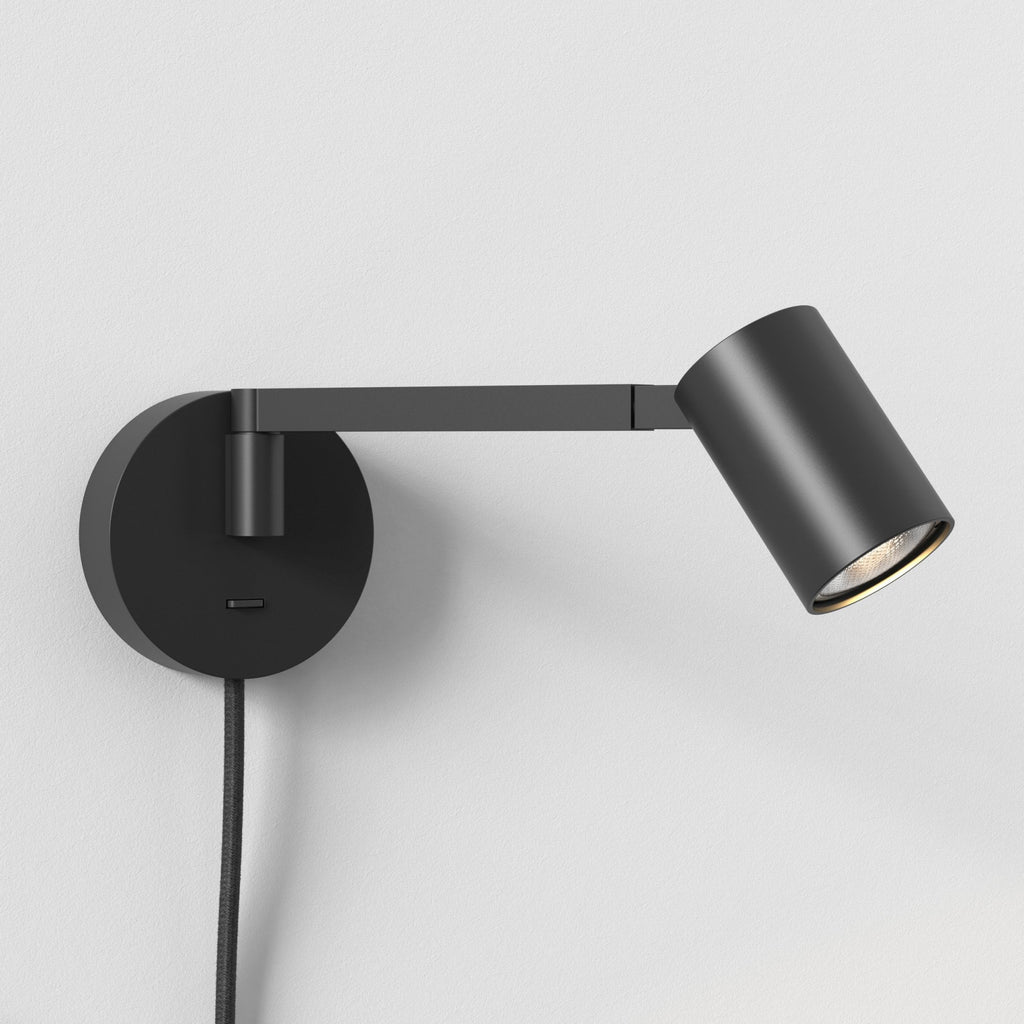 1286138 Ascoli Swing Plug In Reading Light Matt Black