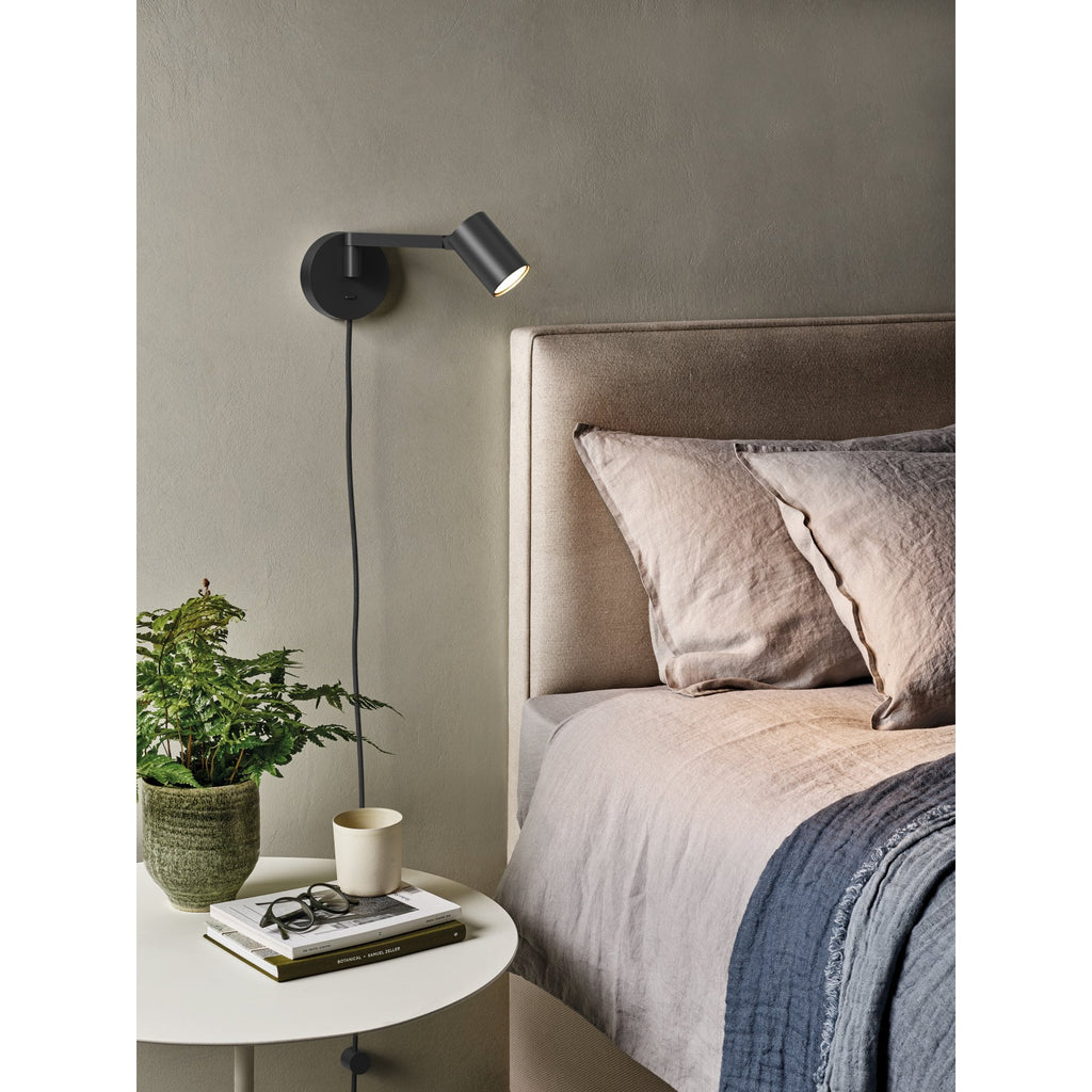 1286138 Ascoli Swing Plug In Reading Light Matt Black