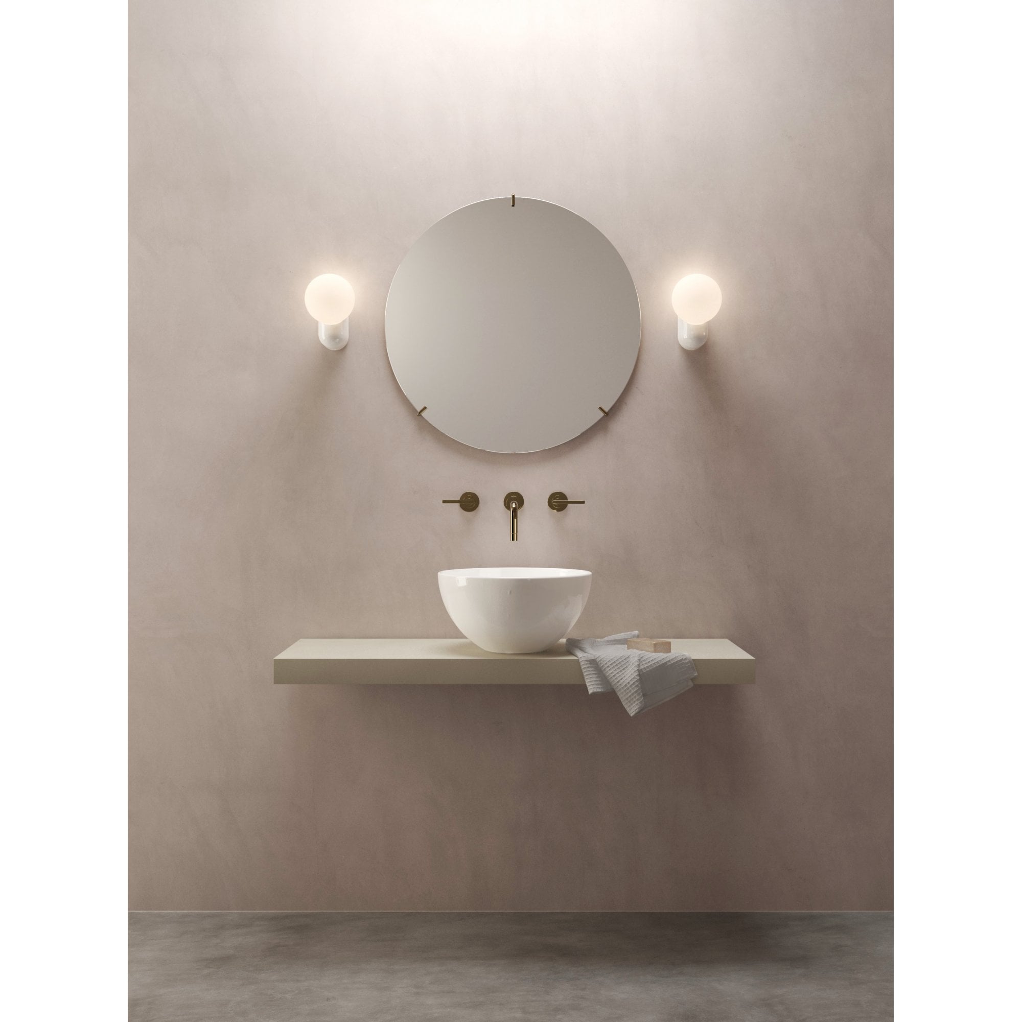 1472001 Lyra Single Bathroom Wall Light Gloss Glaze White
