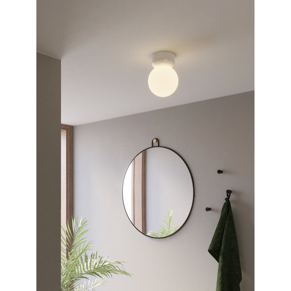 1472004 Lyra 180 Bathroom Ceiling Light Gloss Glaze White