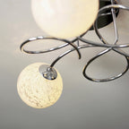 96641 Delos 3 Light Semi Flush Chrome Plate And White Confetti Glass