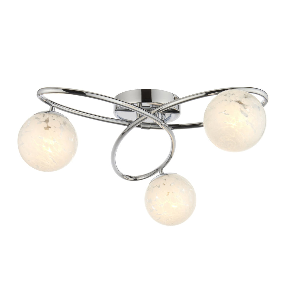97230 Maye 3 Light Semi Flush Chrome Plate And White Confetti Glass