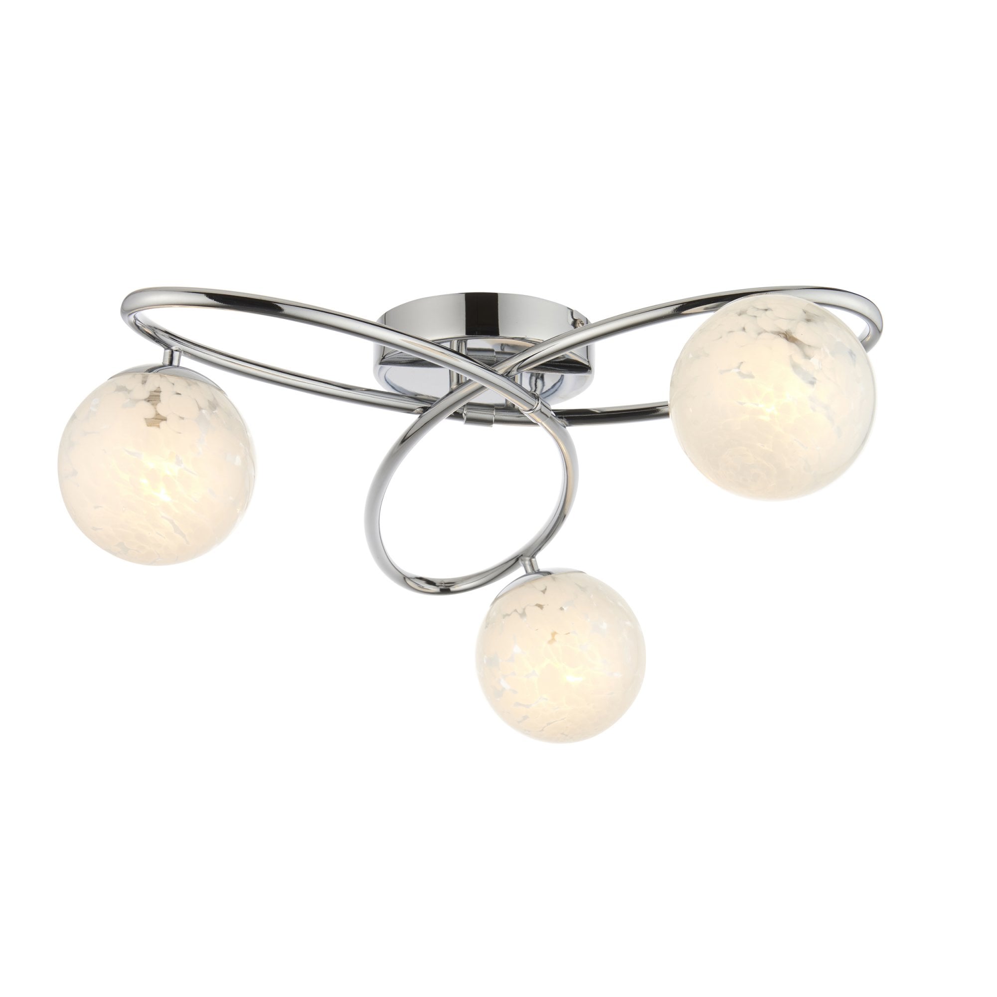 97230 Maye 3 Light Semi Flush Chrome Plate And White Confetti Glass