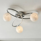 97230 Maye 3 Light Semi Flush Chrome Plate And White Confetti Glass