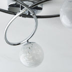 97230 Maye 3 Light Semi Flush Chrome Plate And White Confetti Glass