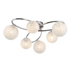 97232 Maye 6 Light Semi Flush Chrome Plate And White Confetti Glass