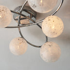 97232 Maye 6 Light Semi Flush Chrome Plate And White Confetti Glass