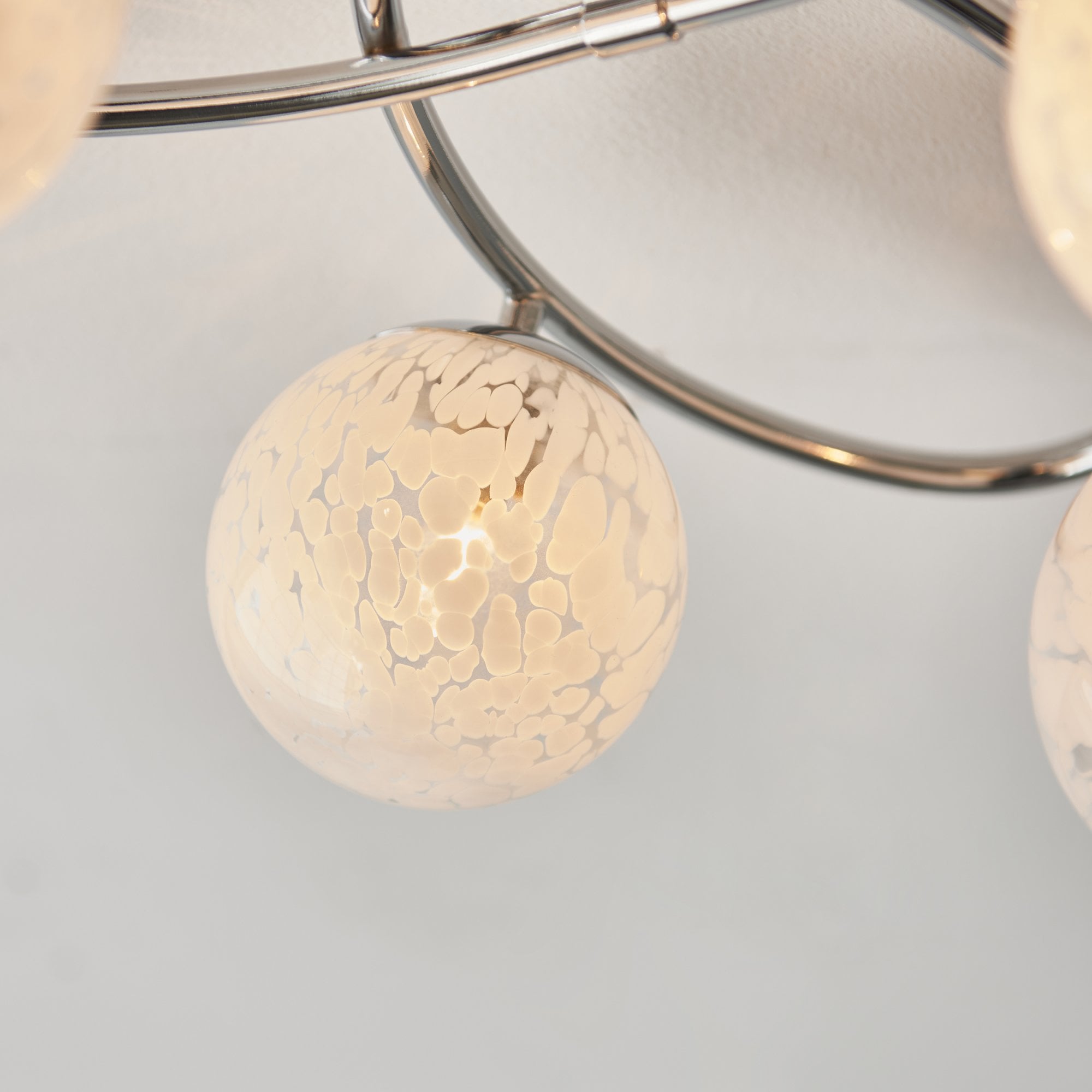 97232 Maye 6 Light Semi Flush Chrome Plate And White Confetti Glass