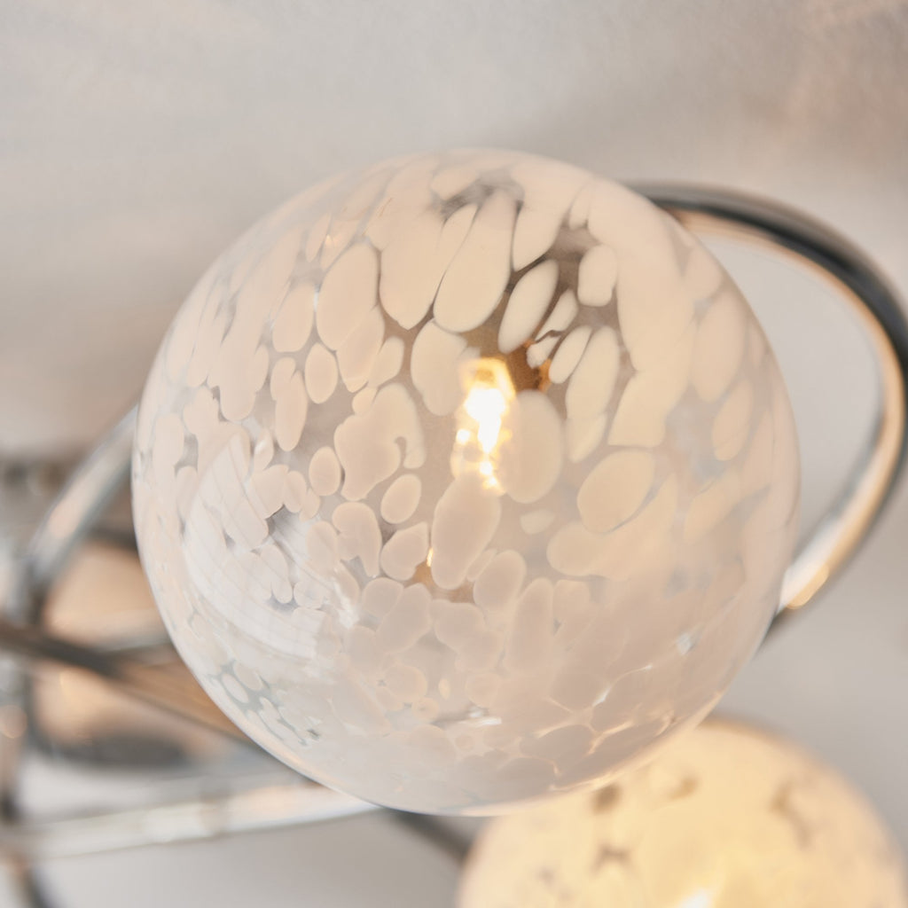 97232 Maye 6 Light Semi Flush Chrome Plate And White Confetti Glass