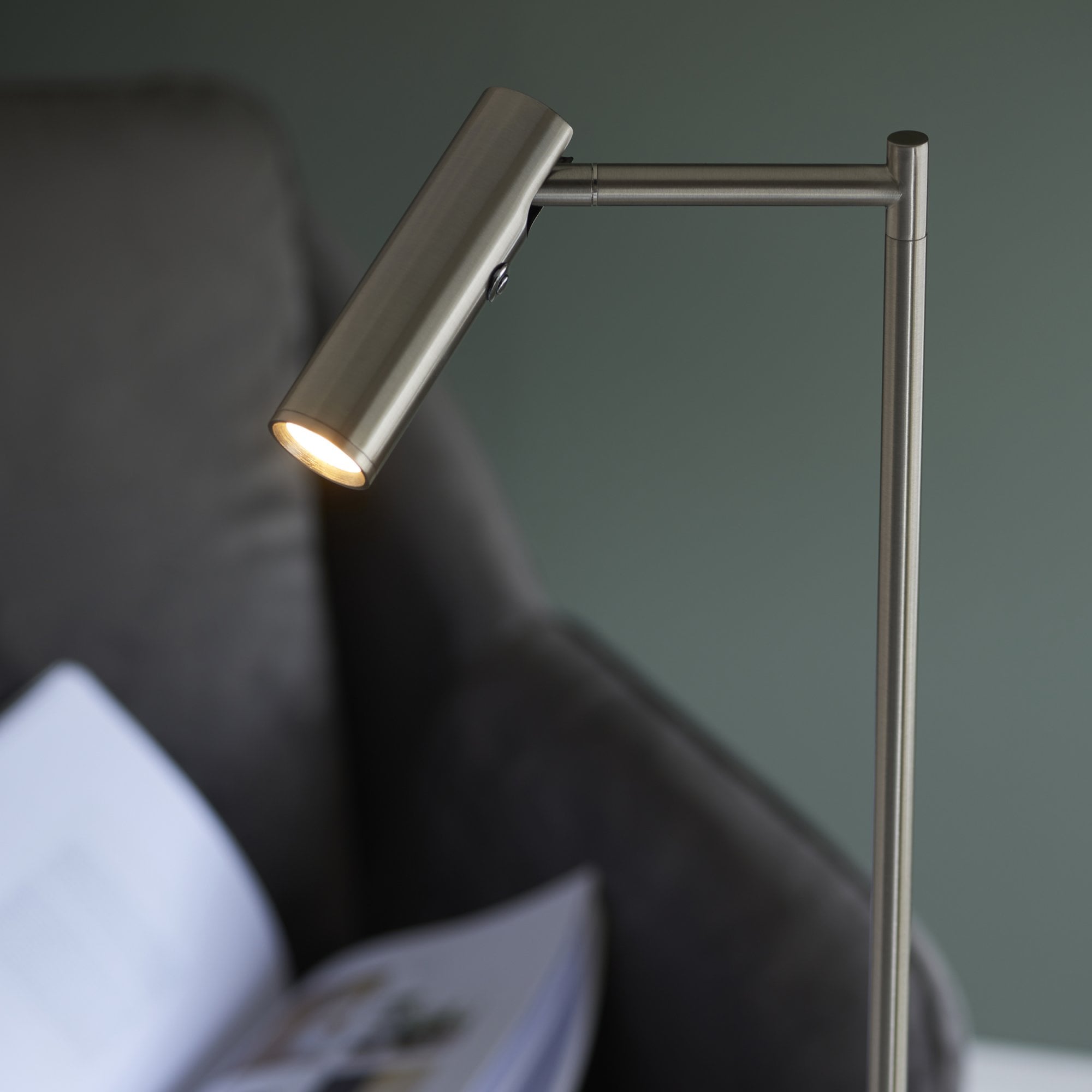 98116 Dedicated Reader 1 Light LED Floor Lamp Satin Nickel Plate